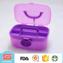 Portable tool box empty plastic storage container with handle